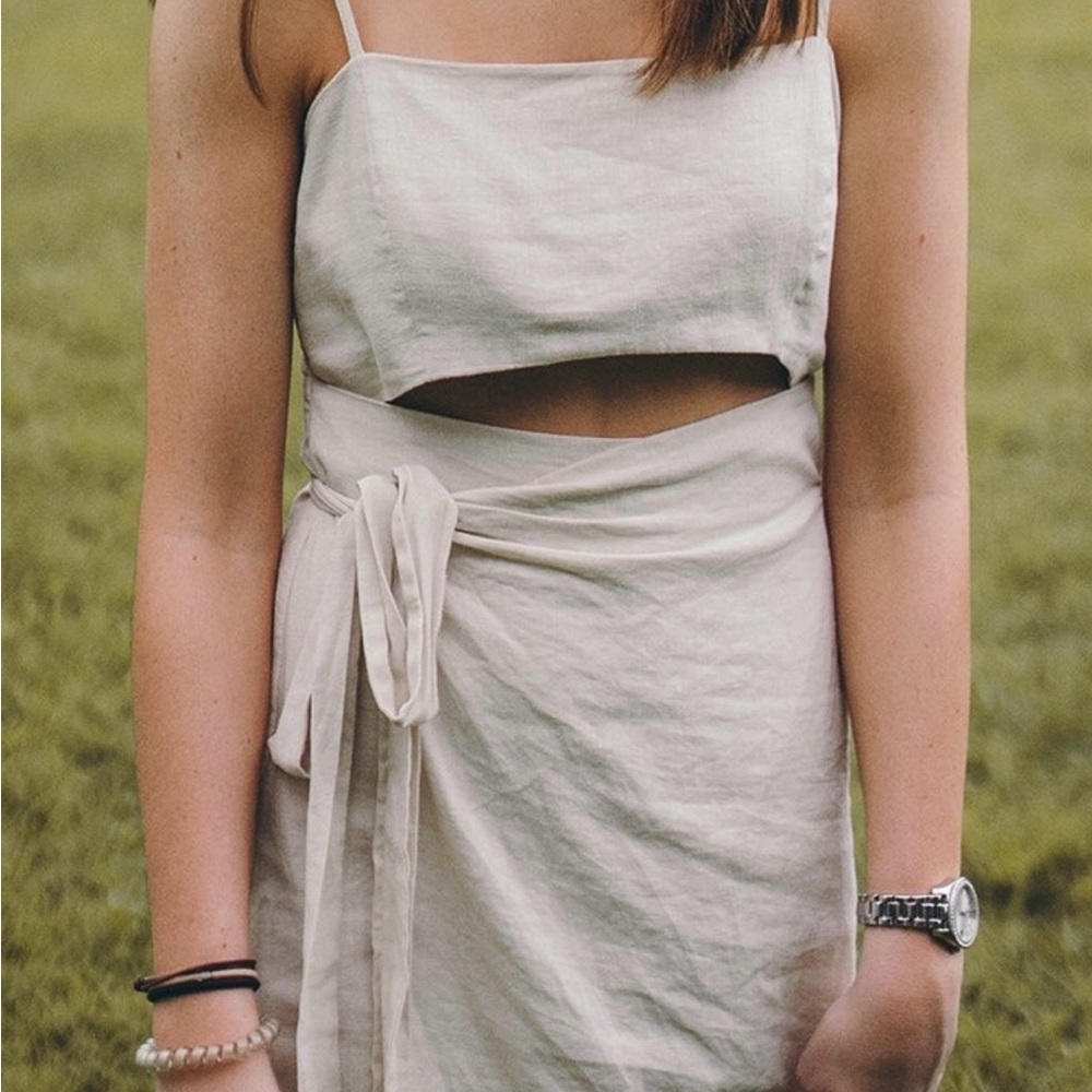 Cream Wrap Dress